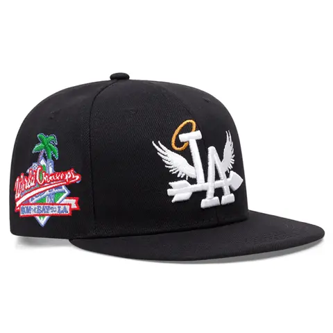 2026 New Personalized Fashion Flat Edge Hat LA Wings Side Coconut Embroidered Baseball Hat Outdoor Daily Commuter Decorative Hat Leisure Sports Sunshade Hat Street Creative Hip Hop Skateboarding Hat Male Female Same Style Embroidered Cap Casual Trendy Hat