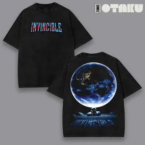 Invincible War Mark Grayson Comic Superhero Action Animation Y2K Aesthetic Double Printed Graphic Vintage Wash T-Shirt Unisex Bootleg Tee Hoodie Sweatshirt
