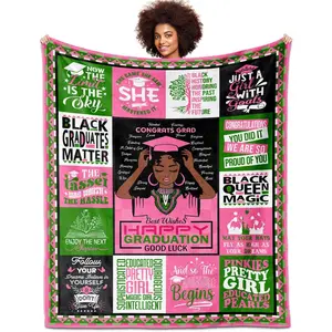 African American Graduation Gift Blanket 60 "X 50", Her Graduation Gift, 2026 Black Girl Graduation Commemorative Gift