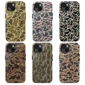 Retro Old School Camo Tough Phone Case, Bottomland Camo Phone Case For iPhone 16, 15, 14, 13, 12, 11, X, 8 Pro Max, Pro, Mini, Plus, Everything Is Camo Phone Case