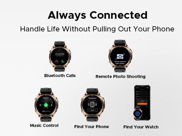 Anywise W1 AI Waterproof Sport Smartwatch, 1.43" AMOLED Touchscreen Display, Dual-Band GPS Smartwatch, 170+ Sports & Fitness Modes, 5ATM Waterproof Smartwatch