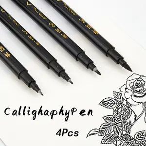 4pcs Sketching Comic Pens, Calligraphy Brushes, Line Drawing Pencils, Back to School Supplies, Cute Stationery, School Writing Pens, Art Drawing Supplies