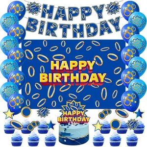 Hedgehog Birthday Party Supplies, Hedgehog Theme Party Decorations Including Birthday Banner, Backdrop, Balloons, Cupcake Toppers