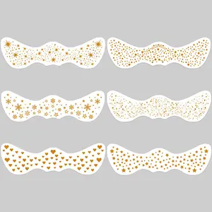 6 Pcs Glitter Freckle Holographic Stickers, Heart Shape Freckle Tattoo Flashing Stickers, Waterproof Temporary Tattoos