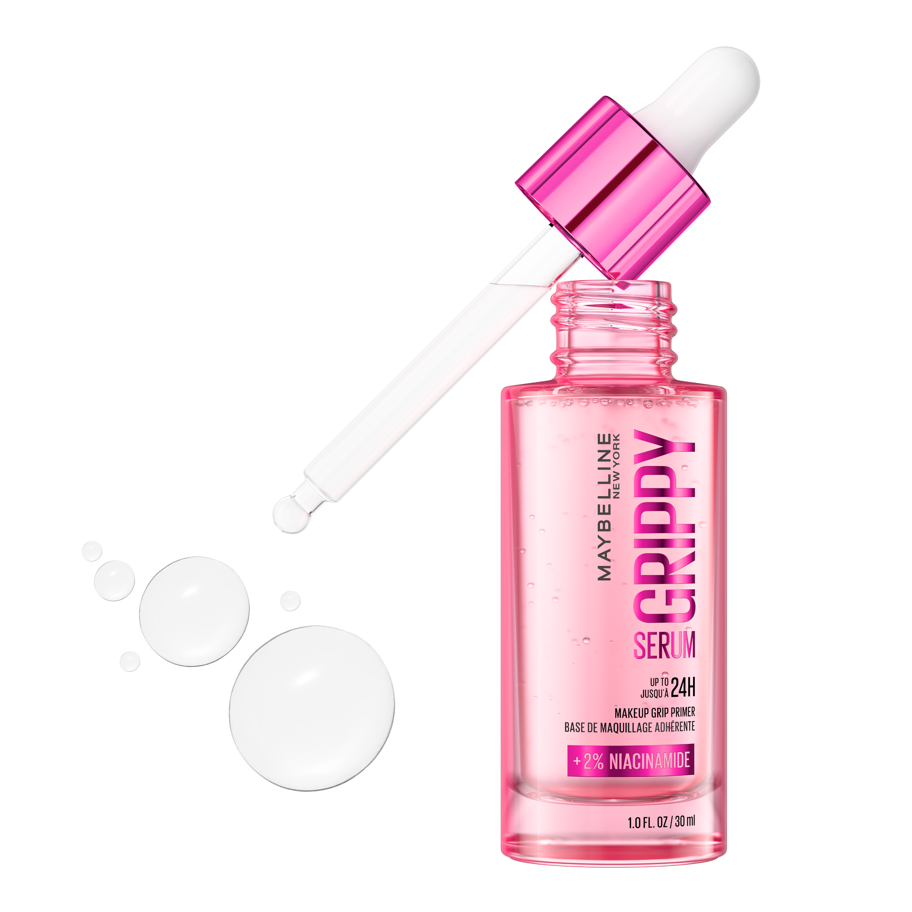 Grippy Serum Primer, Hydrating Makeup Primer with 2% Niacinamide For Up To 24HR Make Up Wear, Maybelline