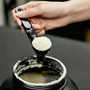 [Buy 1 Get 1 Free] BPA-Free Plastic Funnel with Scoop, Scraper & Hanging Design - High-Quality Kitchen Utensil for Pre-Workout Creatine, Protein, Coffee, Milk Smoothie Powders - Perfect Mother’s Day Gift