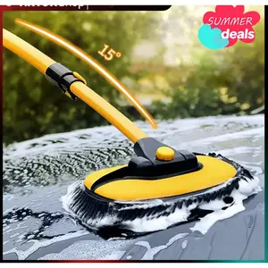 43'' Long Handle Car Wash Mop, 15° Ergonomic Design, Microfiber material, Avoid Scratching, Retractable Aluminum Pole(Durable), Suitable for Cars, Truck, SUV and Home Cleaning - Auto Wash Accessories!Caressentials!Labor Day Gift!
