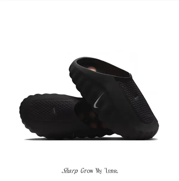 Black & Orange Rubber Thick-Sole Perforated Slide Sandals, Breathable Non-Slip Soft Cushioned Outdoor Casual Slides