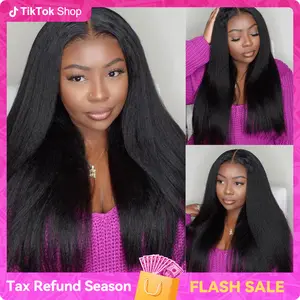 Vshow Kinky Straight Drawstring V Part Wigs For Women No Leave Out Install V Part Wig 250% Density Flat Edge Machine Made Half Wigs #springfresh