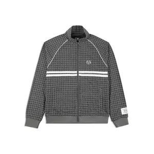 Dallas Houndstooth Track Jacket- Black Beauty