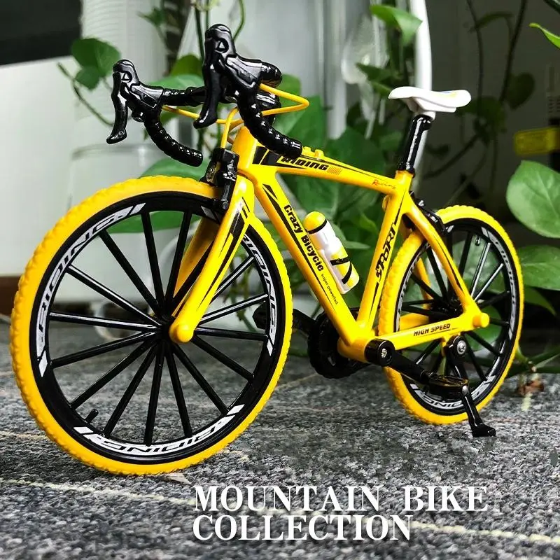1:8 Scale Durable Alloy Metal Diecast Mountain Bicycle Model Toy - Portable Foldable Road Racing Design, Realistic Simulation, Kids' Gift, Durability