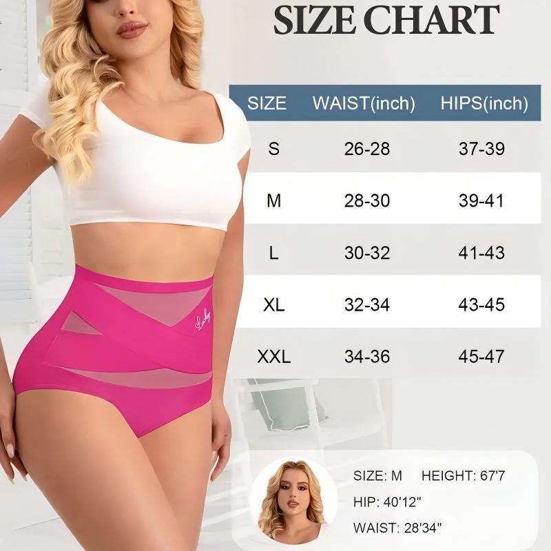 Lucky 4 Pack High Waist Shaping Panties for Women Seamless Ice Silk Mesh Slight shaping Control Briefs Tummy Slimming & Butt Lifting Underwear Breathable Everyday Comfort