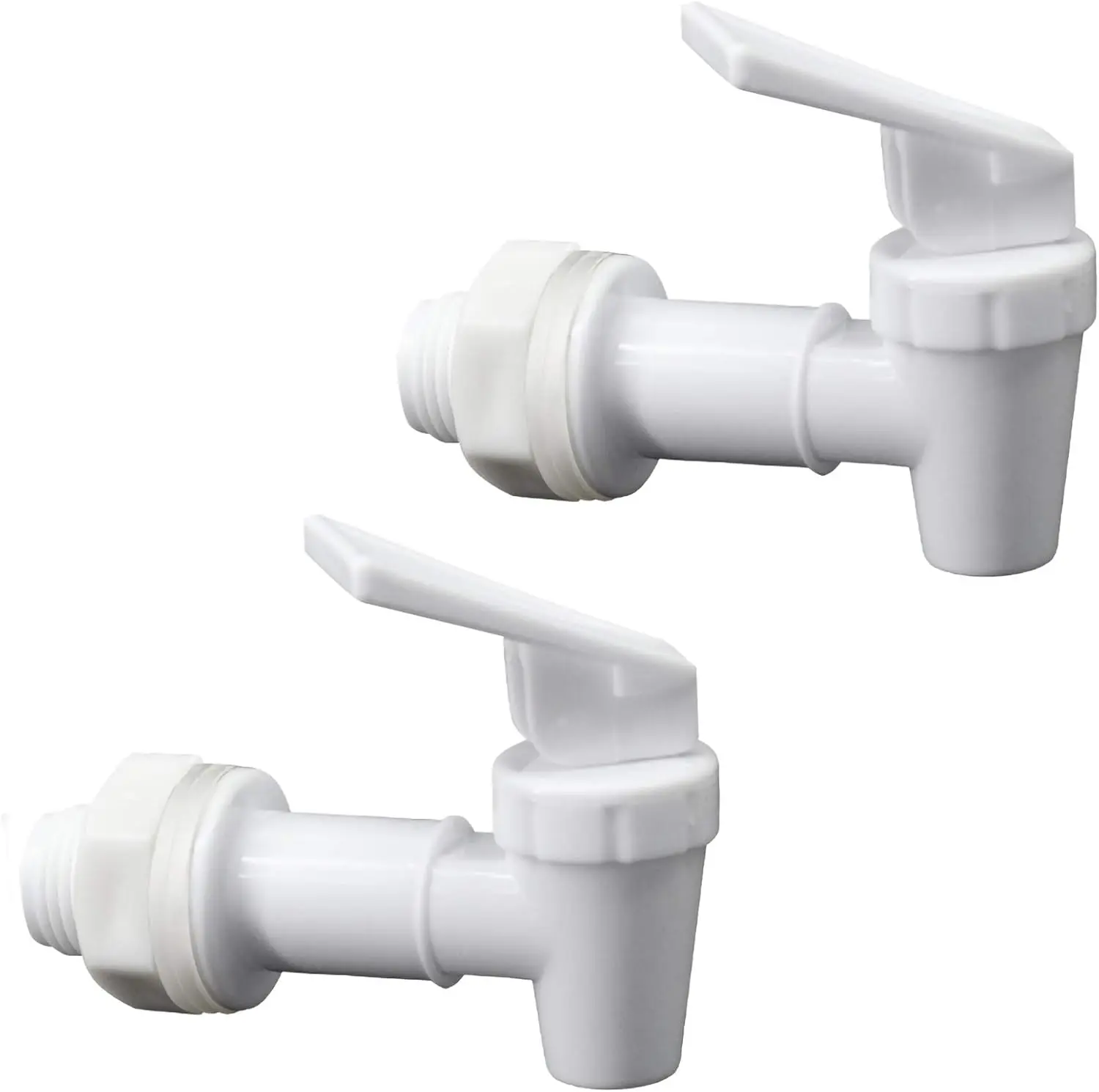 Replacement Cooler Faucet Water Bottle Jug,Water Dispenser Tap Set, Plastic Spigot Spout Water Beverage Lever Pour Dispenser Valve,Water Crock Tap (2 White)