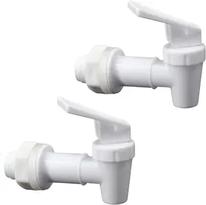 Replacement Cooler Faucet Water Bottle Jug,Water Dispenser Tap Set, Plastic Spigot Spout Water Beverage Lever Pour Dispenser Valve,Water Crock Tap (2 White)