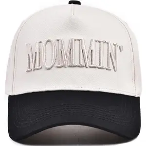 Women’s Mommin Trucker Hat – Vintage Two-Tone Ponytail Baseball Cap, Embroidered Adjustable Hat, Great Gift for Mom & Women