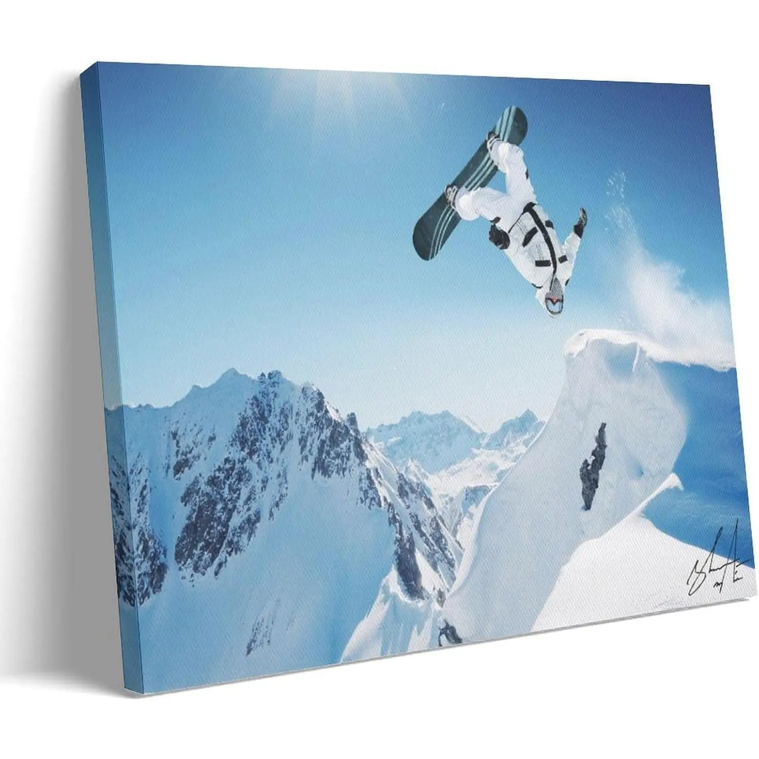 White Snowboard Star Art Poster Print - Home Artwork, Wall Decoration for Family Bedroom, Ideal Gift