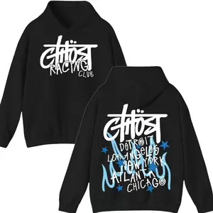 Fashion Blue Cities Racing Hoodie, Ghost Racing Hoodie, Motorcycle Hoodies, Pullover Hooded, Biker Hoodie, Gift For Men, Him, Husband, Top Menswear