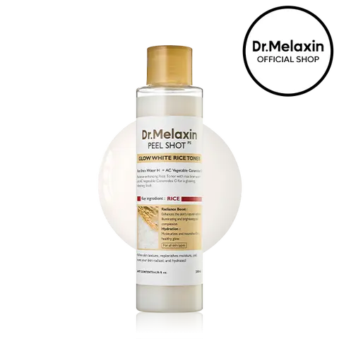 [Dr.Melaxin Official] Peel Shot Glow Rice Toner | Skin Texture, Hydration, Soothing | Korean Cosmetics | 6.76 fl.oz.