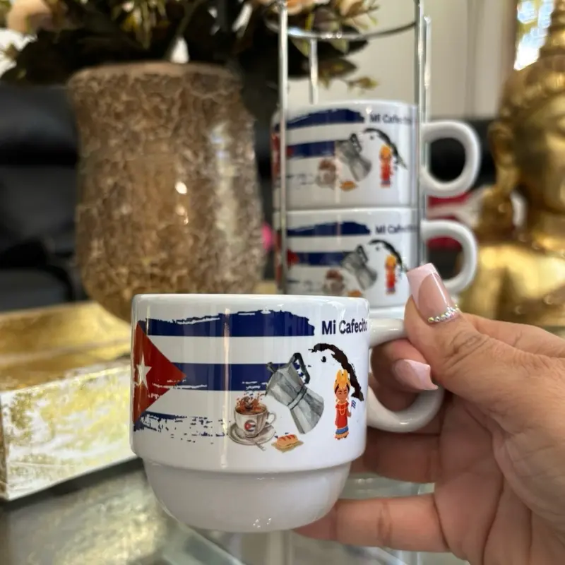 Mi cafecito 4 mug set Drinkware Ceramic Coffee Cup