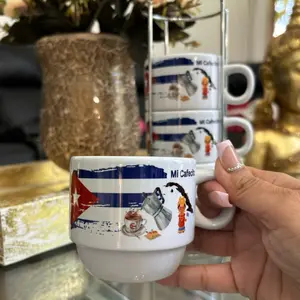 Mi cafecito 4 mug set Drinkware Ceramic Coffee Cup