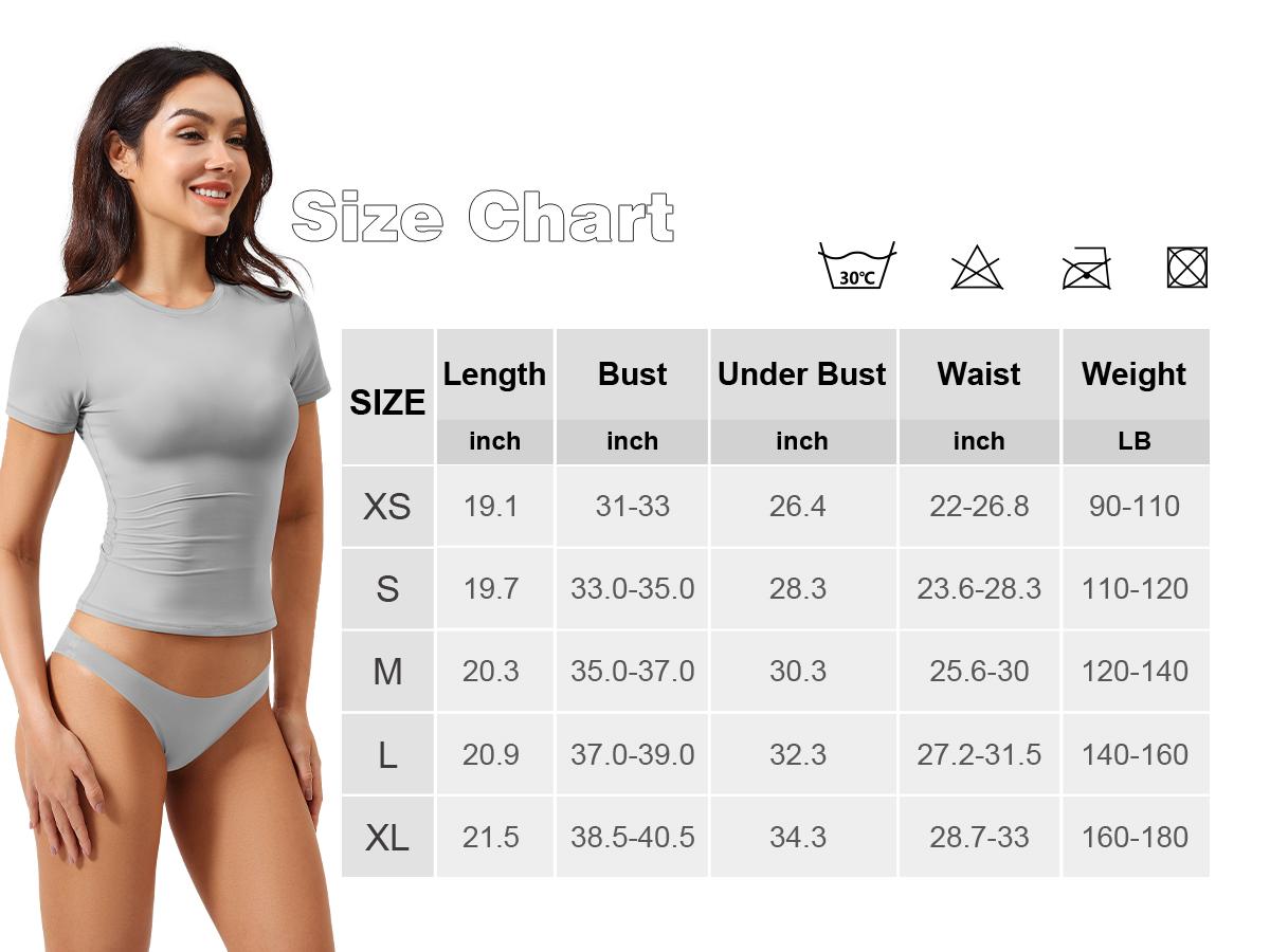 YEOREO Women Fitted Workout Tops Short Sleeve Double Lined Basic Y2K Going Out Crew Neck Compression Crop Top SpringStatements Style