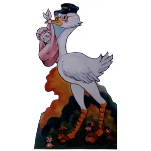 212 MAIN Advanced Graphics Life-Size Heavy-Duty Cardboard Stork With Baby Girl Stand-Up - Heavy Duty Cardboard Decorating Supply, Room Decor, Festive Party Door Accessory