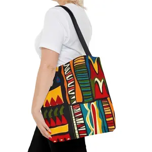 Colorful Tribal Pattern Tote Bag — Bold African Abstract Ethnic Print AOP