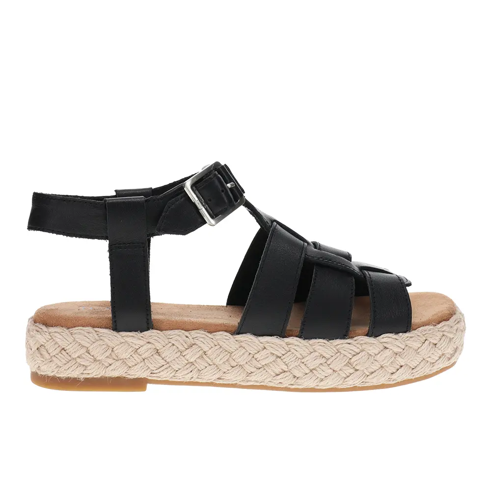 TOMS Womens Jac Platform Fisherman Casual Sandals Casual Low Heel 1-2" - Black TOMS Womens Jac Platform Fisherman Casual Sandals Casual Low Heel 1-2" - Black