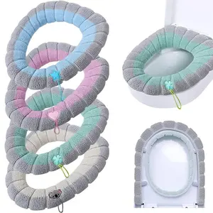 Washable Toilet Seat Cushion Soft Comfortable Toilet Seat Cover Protector Warm Filling Extra Comfort Bathroom Supplies