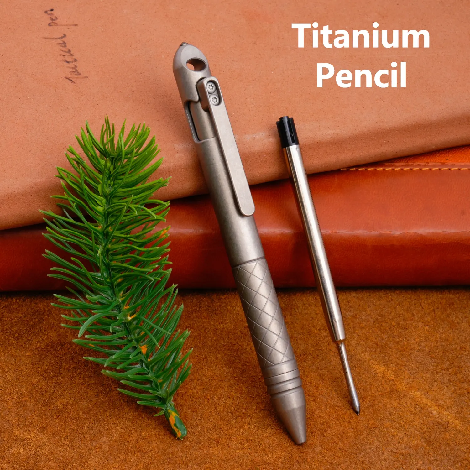 Metal Business Signing Pen, Titanium Alloy Barrel, Stone Washed, Professional Writing Instrument, Durable Office Supplies, Metal Pencils