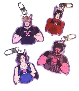 Resident Evil clear acrylic keychains (Ada, Leon, Carlos and Jill!) DBD Dead By Daylight survivor charms, Gift Kid