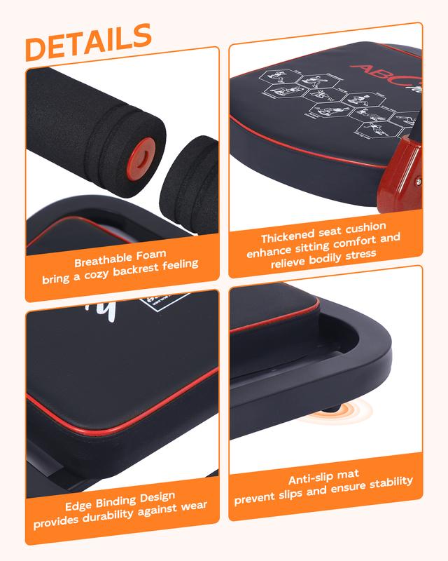 HOPHORSE Sit-Up Exercise Equipment, Ab Crunch Machine Roll-up Machine,Portable Ab Crunch Exercise Machine, sit up machine Abdominal Workout Machine for Home Gym, Core Ab Exercise System Trainer, Core max，TikTokShopBlackFriday