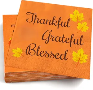 Thanksgiving Napkins | Thanksgiving Table Decor for Indoor Outdoor - Friendsgiving Party Decorations Favors Supplies for Dinner,Fall Tissue Plates Paper Disposable Placemats