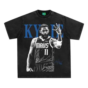 Kyrie Irving Dallas Casual Graphic Print Short Sleeve Crew Neck T-Shirt Menswear Streetwear Vintage Retro Shirt white tee soulja boy outfit 67 christian clothing gorlock destroyer silverfish clothes