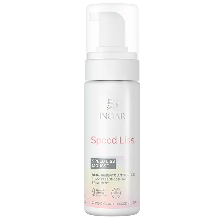 INOAR Speed Liss Mousse – Anti-Frizz Smoothing Hair Mousse | Blowout Styling, Volume Control & Heat Protection