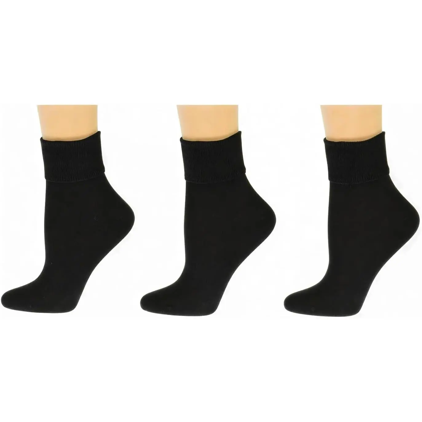 3 Pack Women’s Ankle Socks - Organic Cotton Crew Seamless Toe Socks - Soft Non‑Binding Cuff Best for Sensitive Feet-Size 4-10