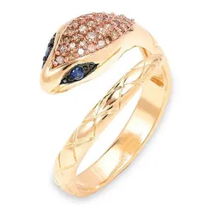 Rarities Fine Jewelry Rarities Gold-plated Champagne Diamond Snake Wrap Ring