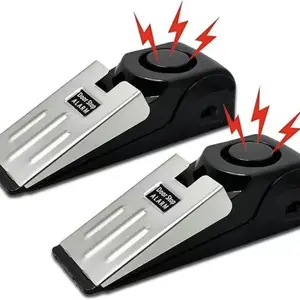 2 Pack Portable Door Stop Alarm, DoorStopper with 120db Loud Security Alarm,Travel Door Alarm, Doorstops Wedge AlarmSensors Security Devices for TravelingApartment Hotel and Home