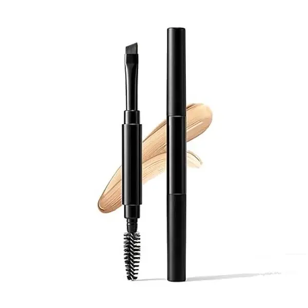 2PCS Professional Eyebrow Brush Set with Cap – Dual-Ended Angled Brow Brush for Perfect Shaping, Filling & Defining Brows, Eyeliner & Lashes – Salon Quality Makeup Tool