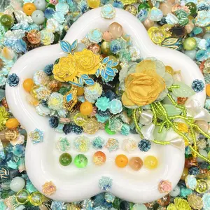 Sunshine Bouquet -  Resin Nail Art Charms with Beads – Drillable Floral Resin Decorations for Press-On Nails, Jewelry & DIY Crafts