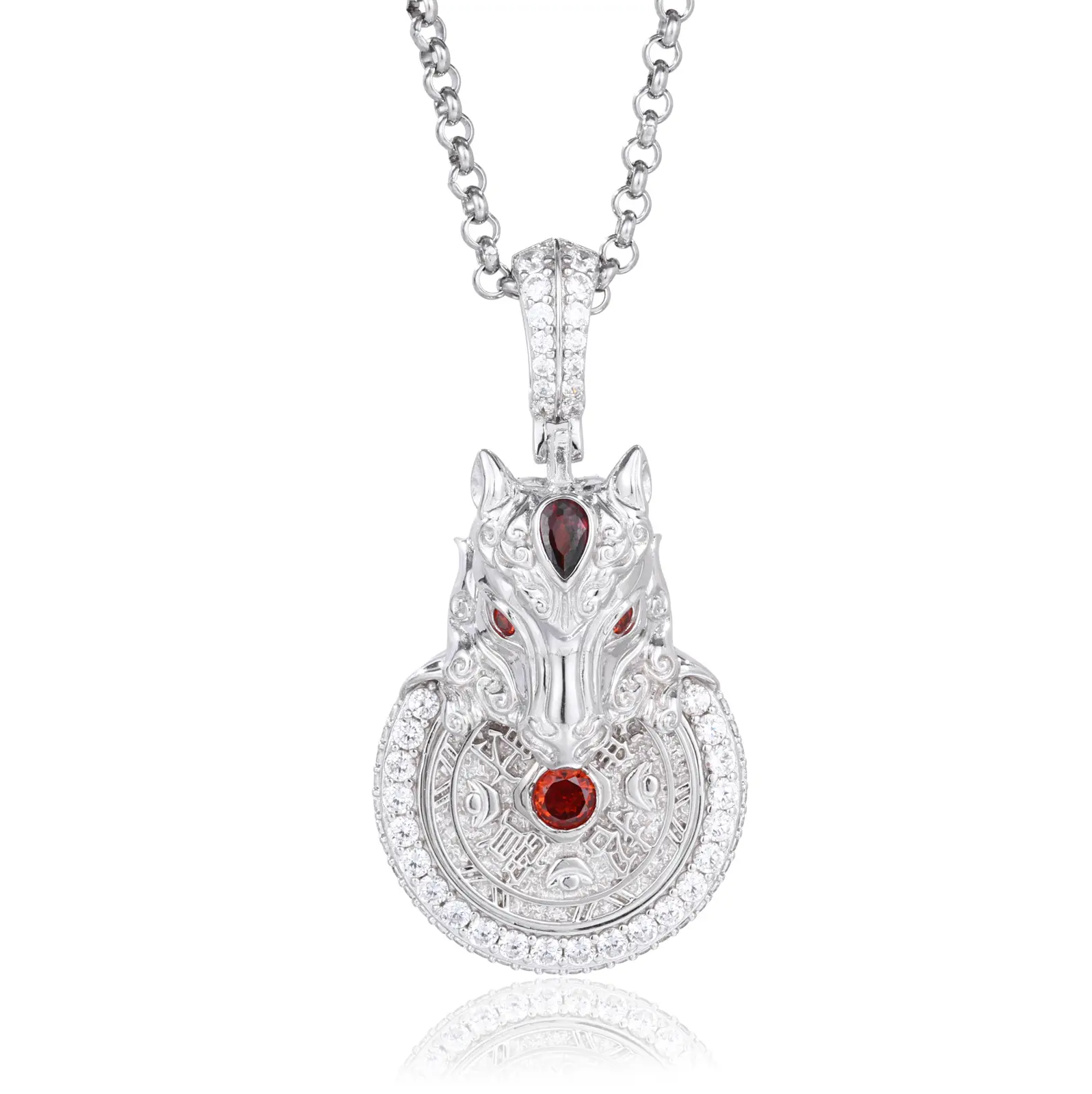 UCCIYO Wealth-Attracting Pegasus Pendant P824 UCCIYO Lab-Created Moissanite S925 Sterling Silver Moissanite Pendant Necklace For Women Men Hip Hop Jewelry Gift【#P824】