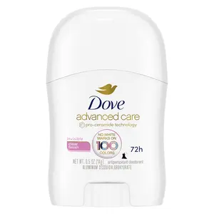 Dove Advanced Care Antiperspirant Deodorant Stick for Women 0.5 oz Invisible Clear Finish 72h Odor Control Travel Size