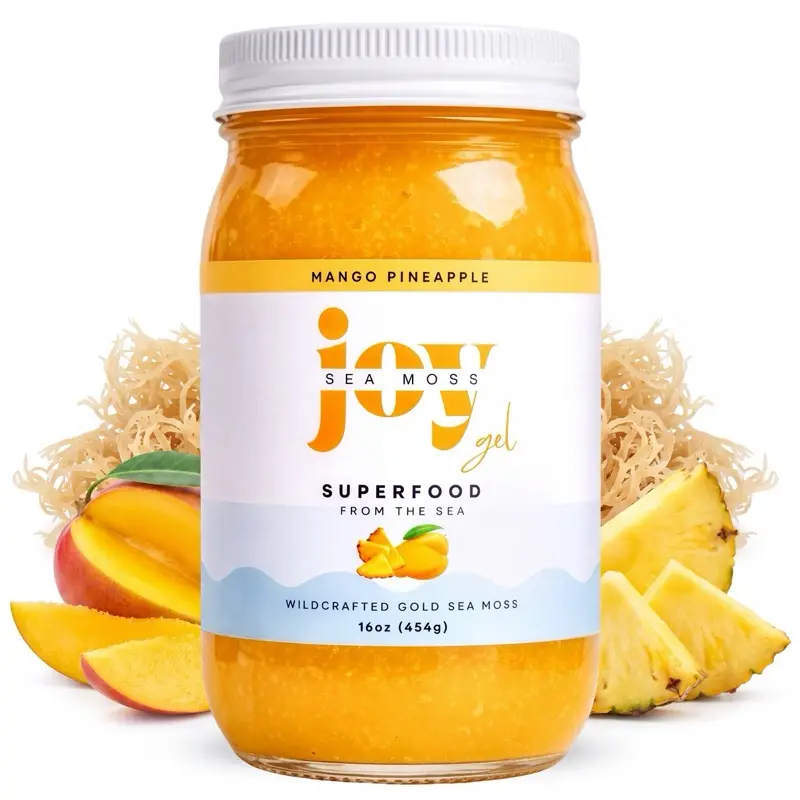 Joy Sea Moss Wildcrafted Irish Sea Moss Gel 16 oz | Made in USA | Gold Seamoss Superfood | Rich in Vitamins & Minerals | Real Fruit | Nutritional Supplement | Pure Raw+Non GMO