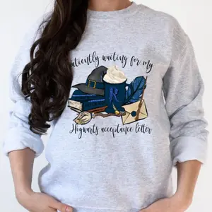 Wizard Harry Sweater Hoodie, Patiently Waiting for My Acceptance Letter, Wizard Potter Shirt Sweater, Universal Theme Park Visit Sweater Shirt Hoodie