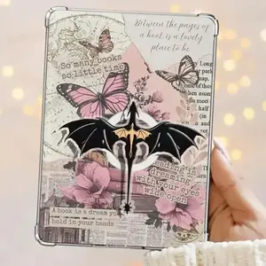 Gothic Dragon Phone Grip, Bookish Fantasy MagSafe Phone Holder, Dark Floral Magnetic Grip Stand, Kindle Accessory Gift