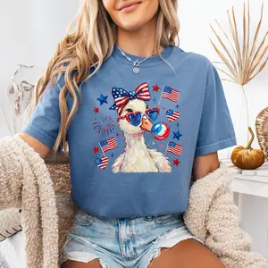 Goose 4th of July Patriot Graphic T Shirt Aesthetic Casual Unisex Gift