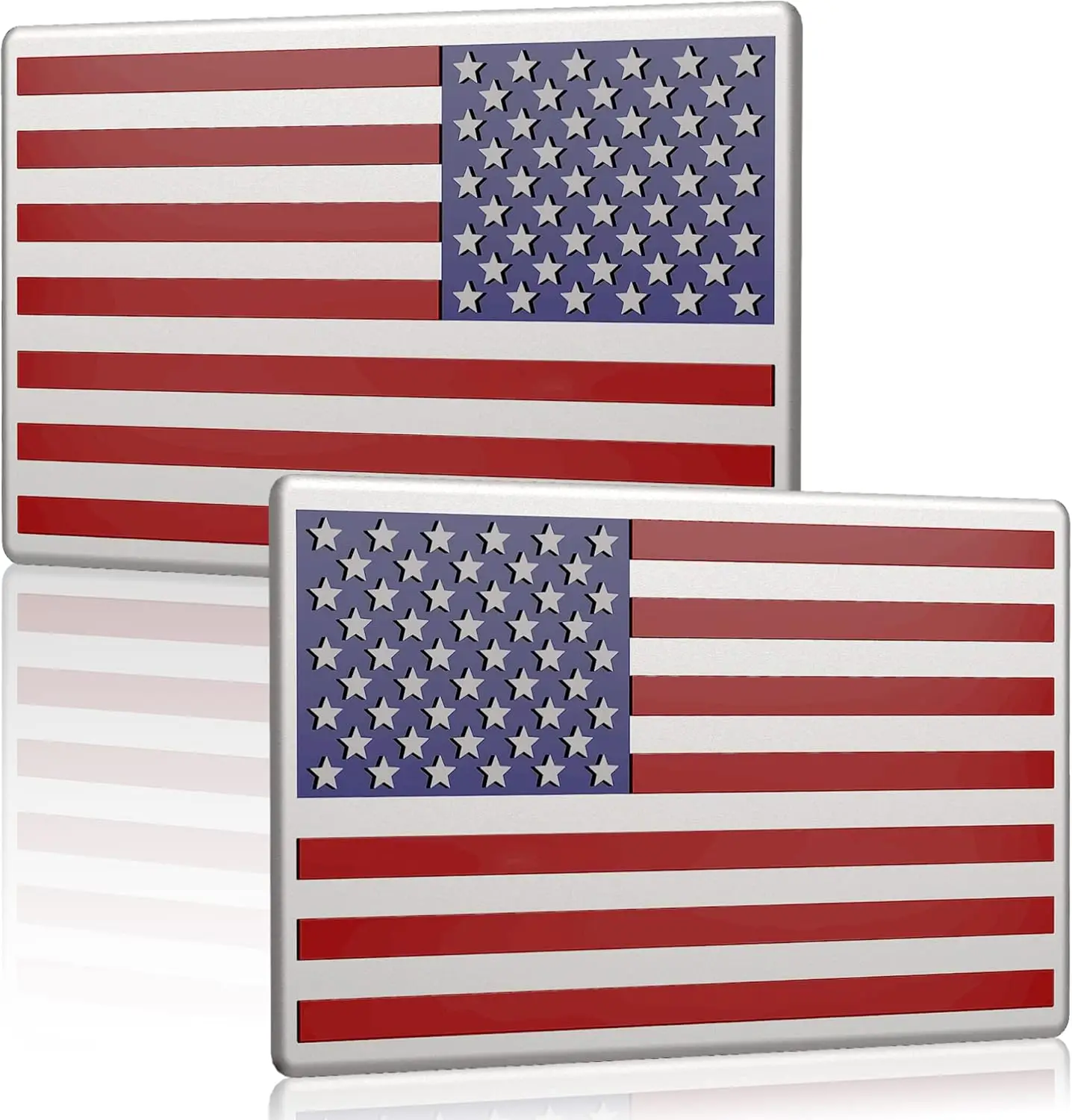 2Pcs USA American Metal Flag Auto Fender Emblem, Embossed 3D Metal Adhesive Sport Truck Car Badge,USA Flag Decal for for Auto SUV Truck Motorcycle (Re