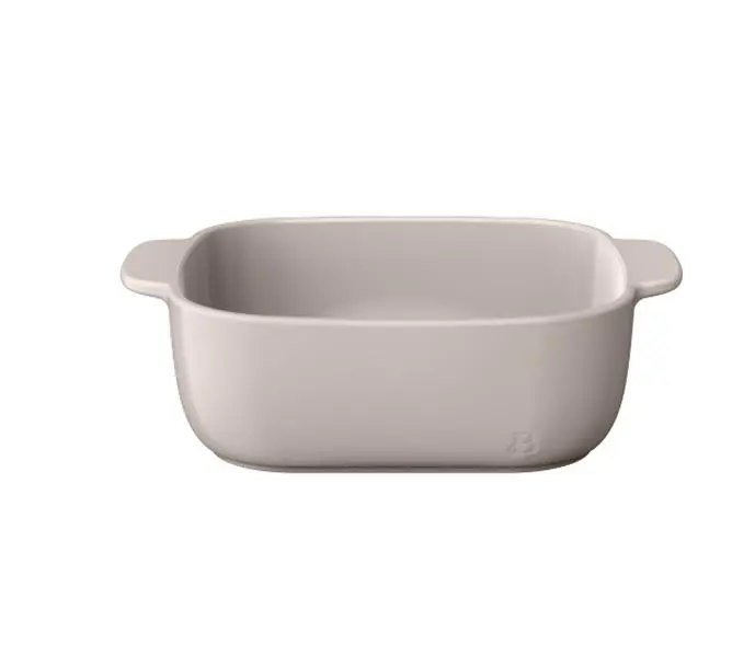 Beautiful 8x8 Stoneware Baking Dish, Porcini Taupe by Drew Barrymore