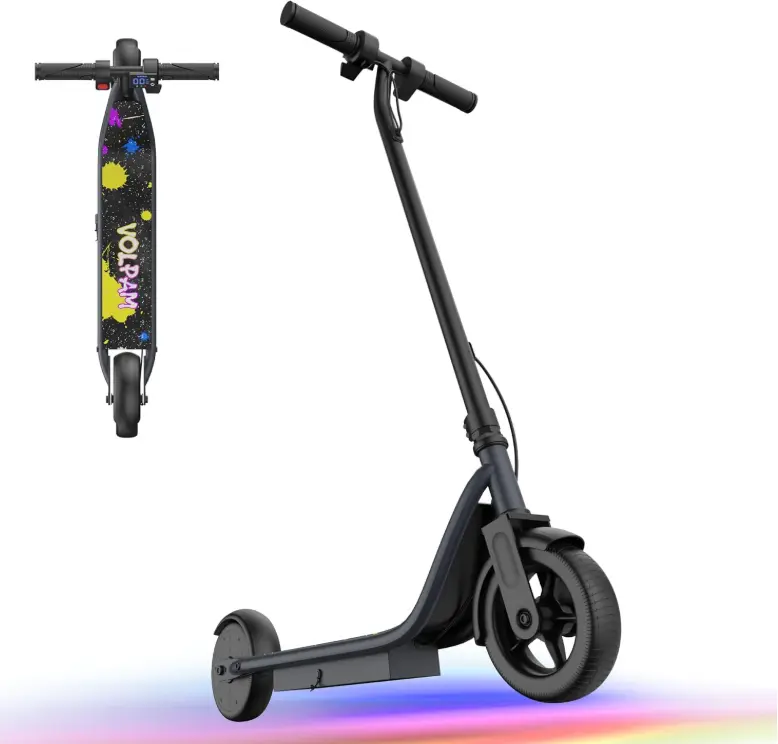 AOPO Electric Scooter for Kids Aged 6-10, 250W Motor, 9 Mph Speed & 10 Miles Range, 6.5" Solid Tires,  Dual Braking System, Max Load 155LBS，birthday gift for kids,outdoor riding