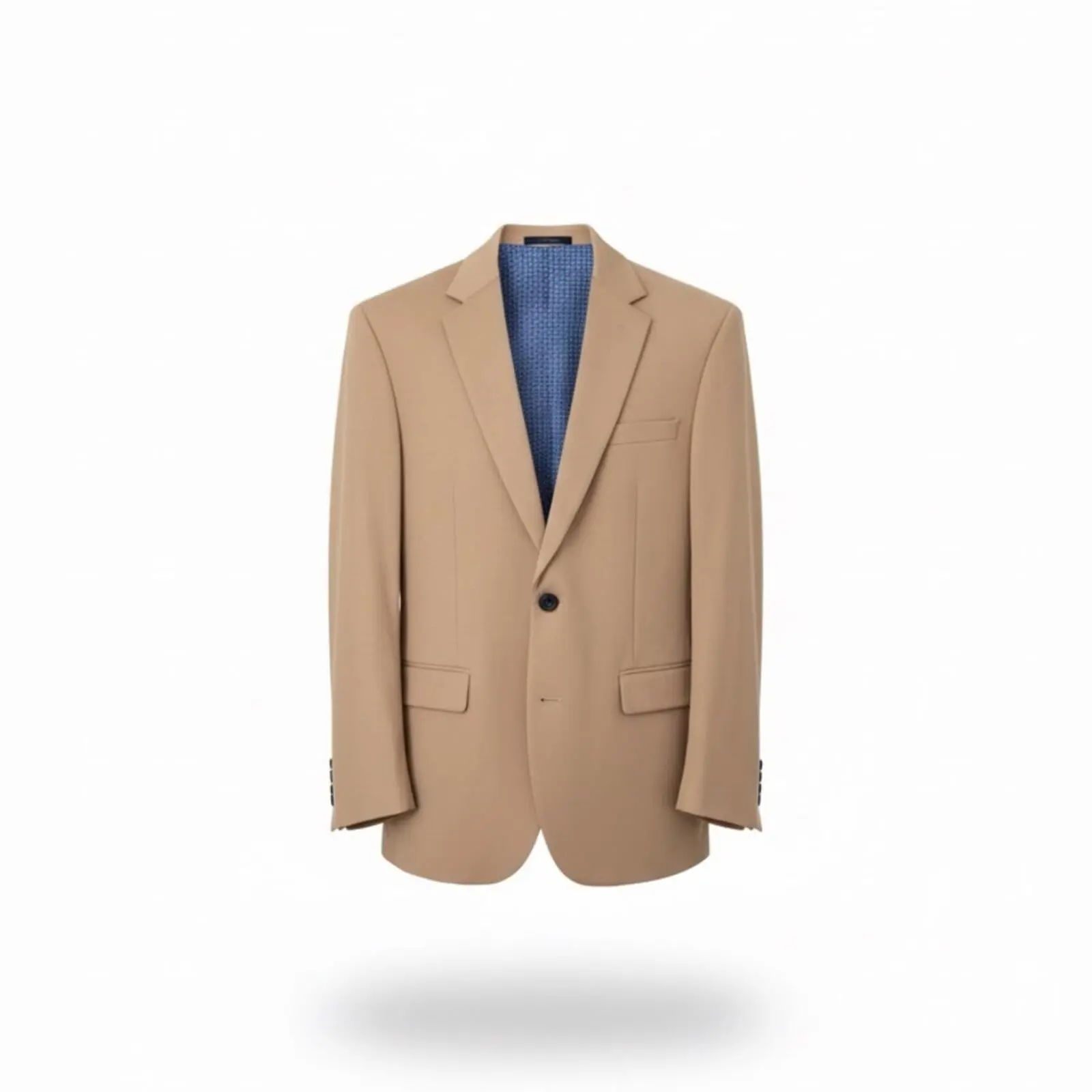 Men's Camel Blazer, Sophisticated Single-Breasted Solid Jacket, Formal Menswear for Professional Occasions